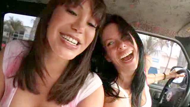 Cute pickup slut double teamed