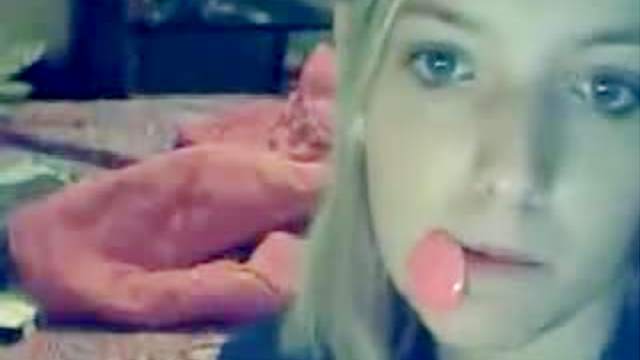 Teen displays braces and shaved pussy