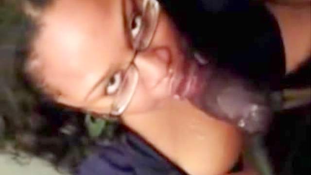 Cumshot on chubby black girl