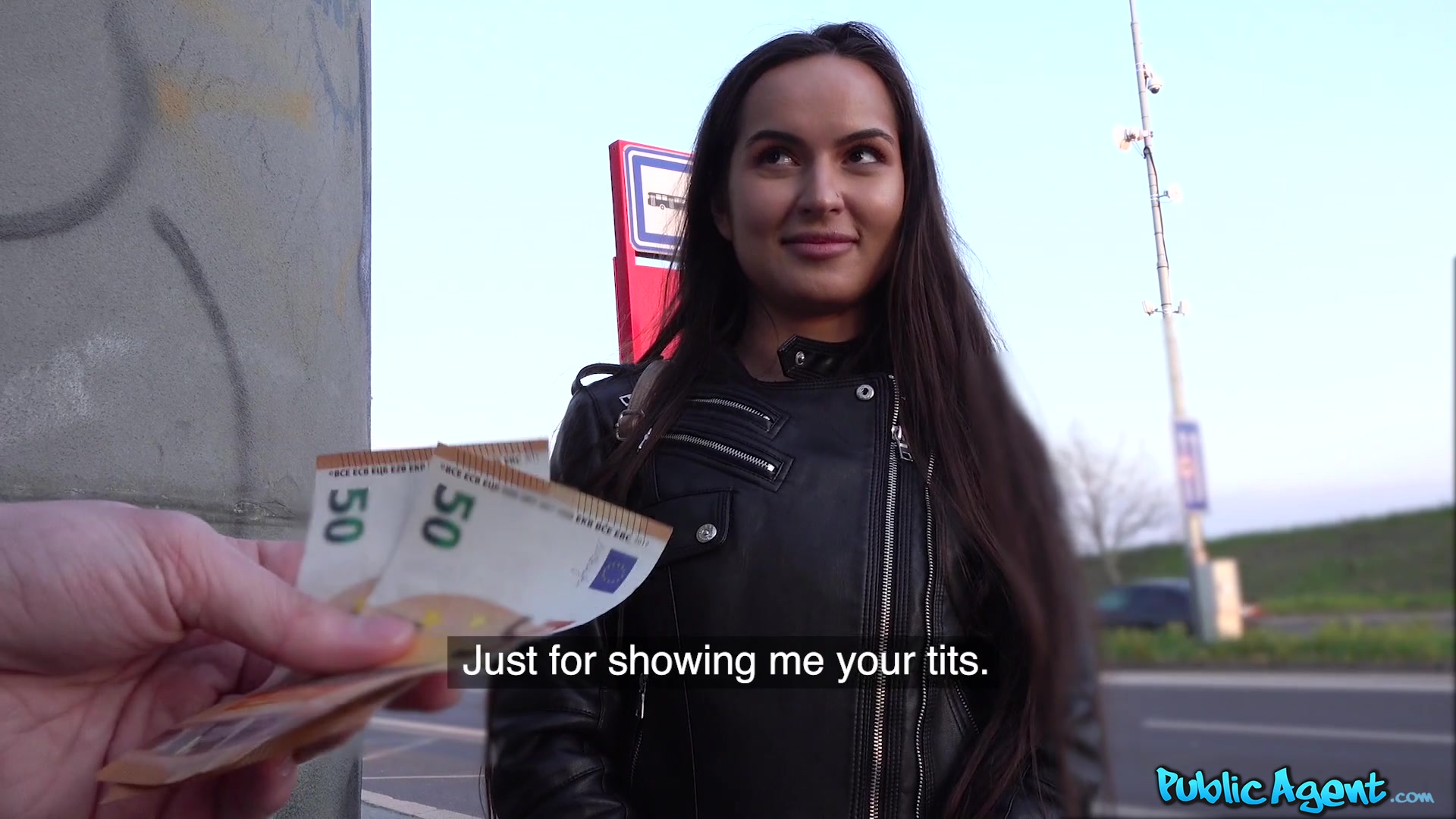 Euro slut accepts cash for a round of sex in public pic
