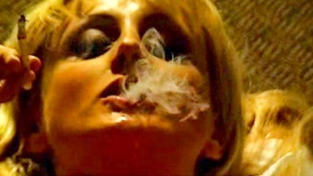 Smoking and sucking on a small cock